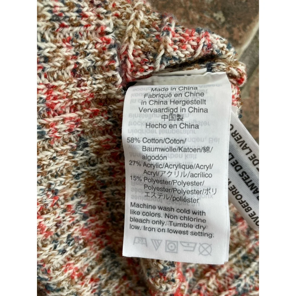 Madewell Marled Shrunken Ribbed Cardigan Sweater Size XL